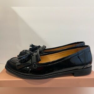 SÉZANE Lisa Black Patent Leather Loafers FR size 39 US size 8 Tassels